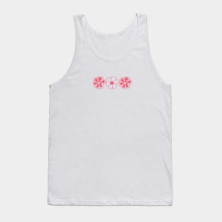 Cute Pink Flower Design Tank Top